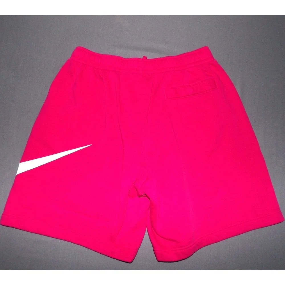 Nike Fleece Lined Pink Draw String Swoosh Sweat Shorts Men's Large